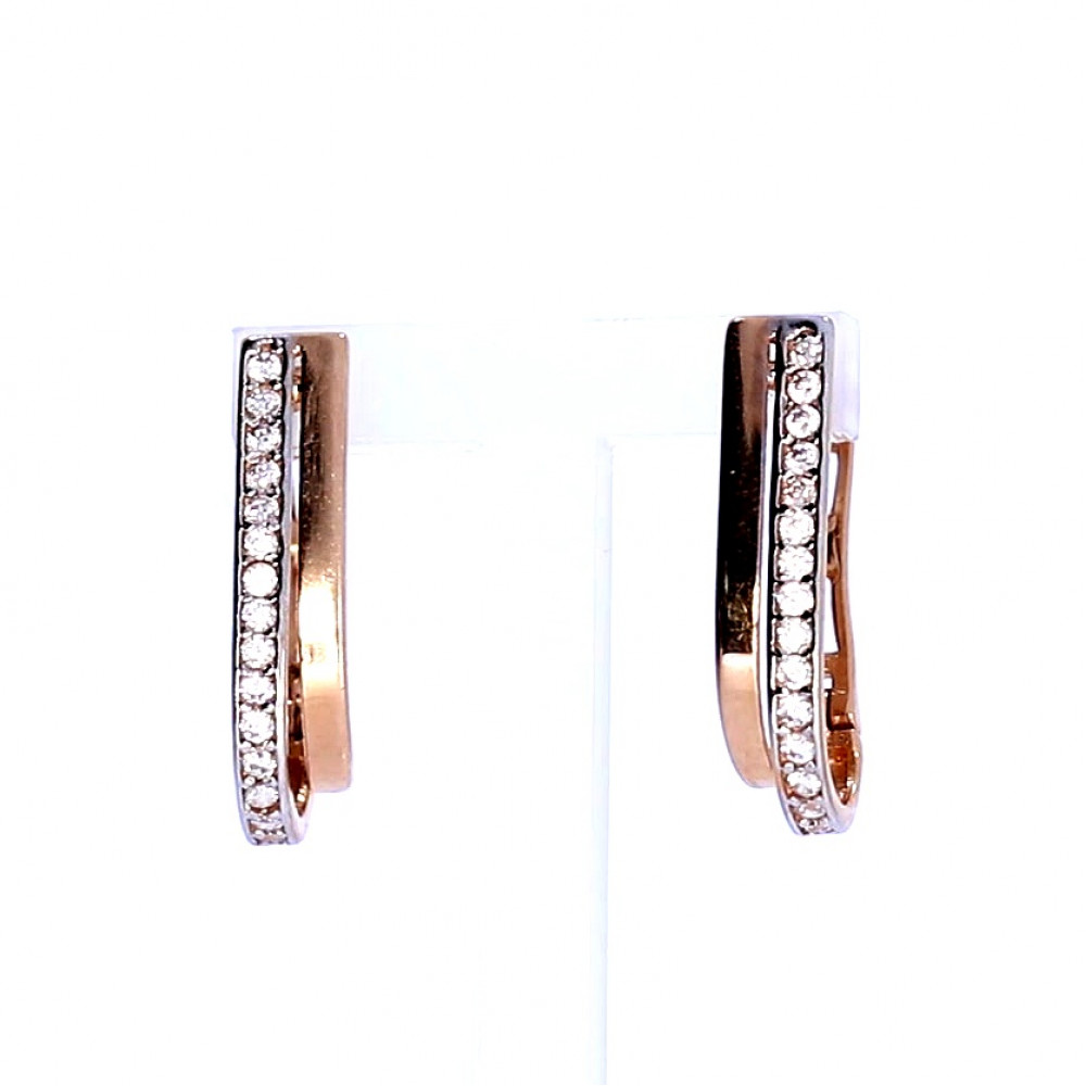 Золотые серьги с цирконом