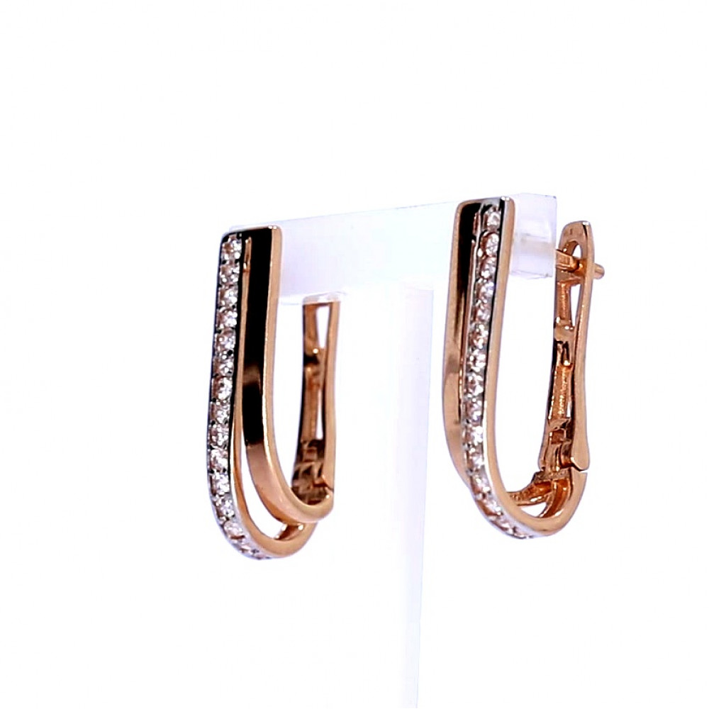 Золотые серьги с цирконом