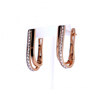 Золотые серьги с цирконом