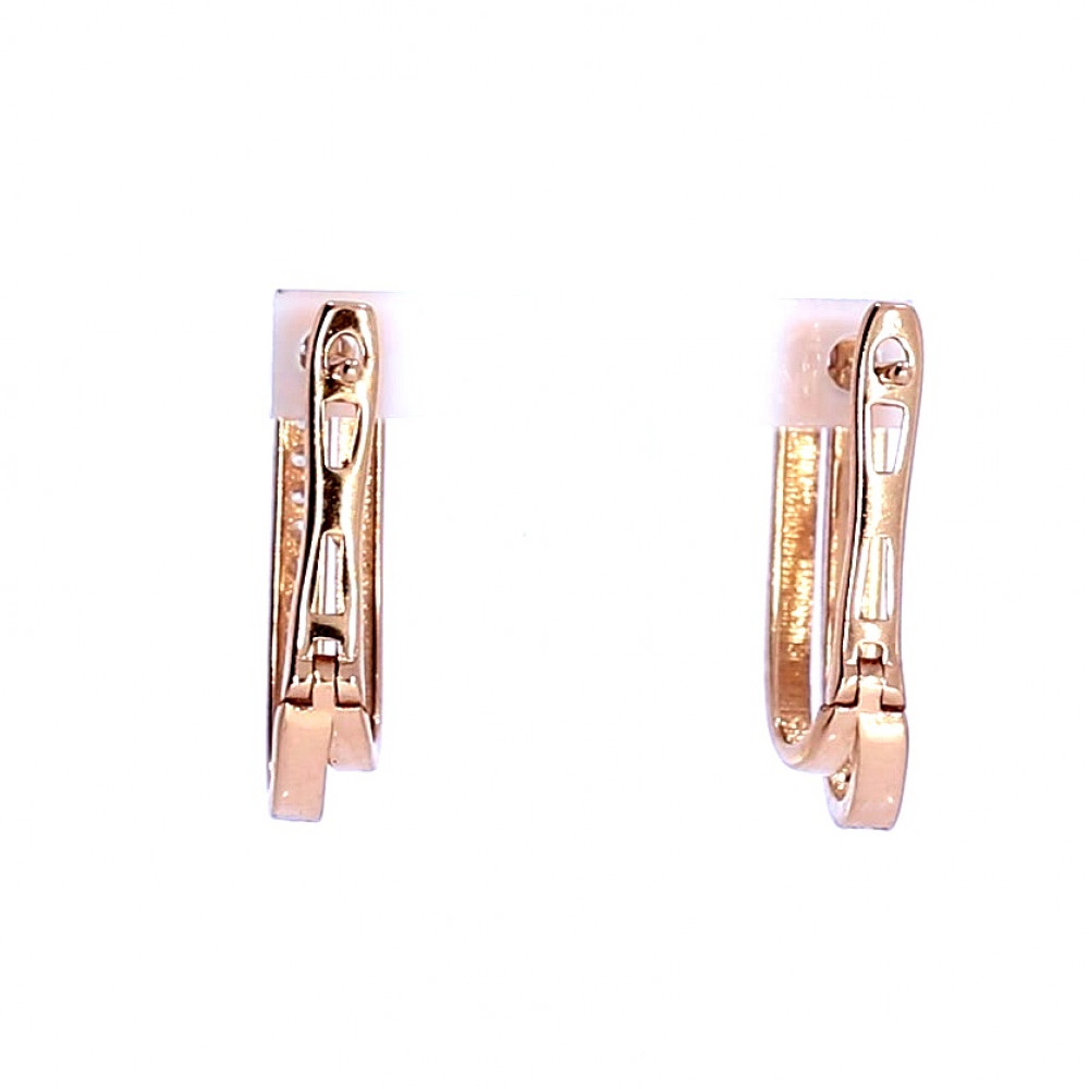 Золотые серьги с цирконом