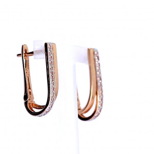 Золотые серьги с цирконом