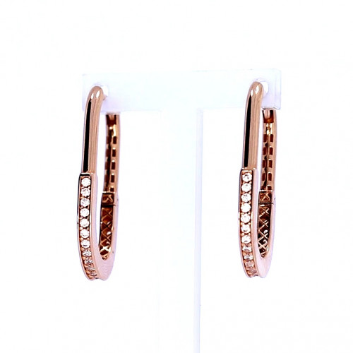 Gold earrings with zircon