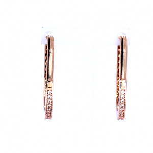 Gold earrings with zircon