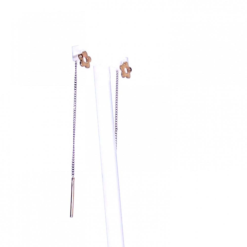 Золотые серьги с цирконом