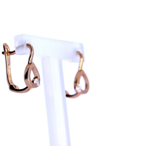 Gold earrings with zircon