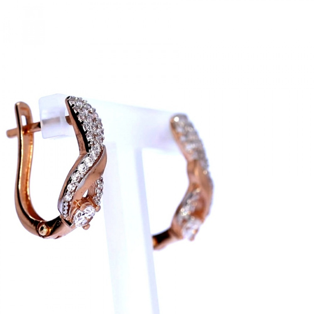 Auksiniai auskarai su cirkoniu