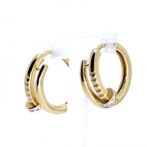 Gold earrings with zircon