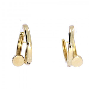 Gold earrings with zircon