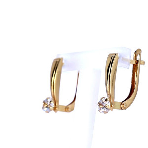 Золотые серьги с цирконом