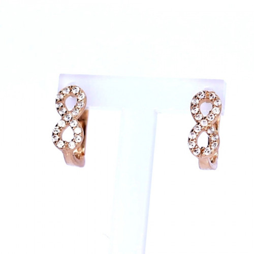 Gold earrings with zircon