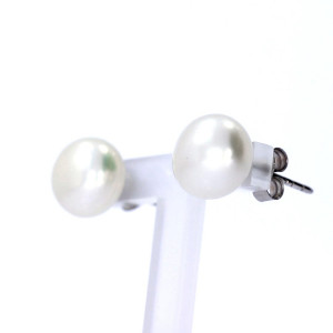 Auksiniai auskarai su kultivuotu perlu