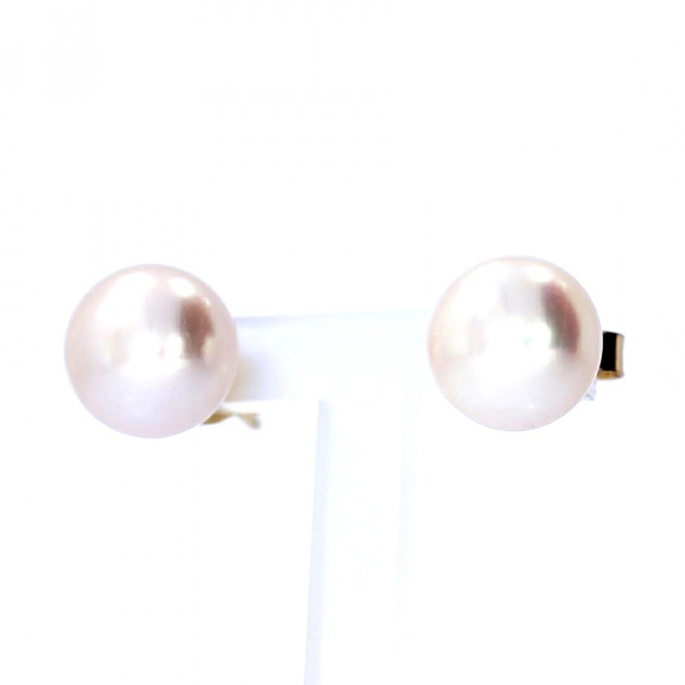 Auksiniai auskarai su kultivuotu perlu