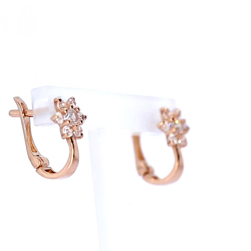 Золотые серьги с цирконом