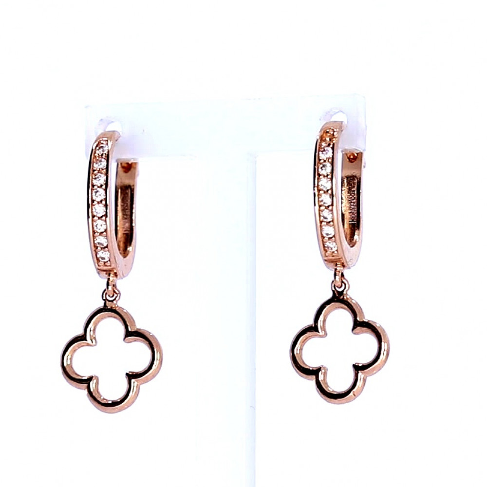 Золотые серьги с цирконом