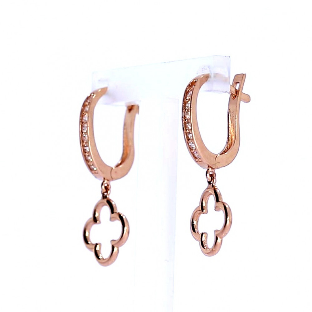 Золотые серьги с цирконом