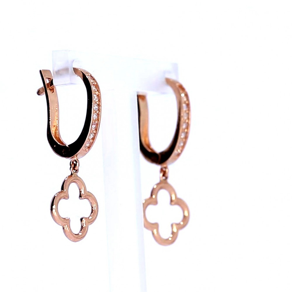 Золотые серьги с цирконом