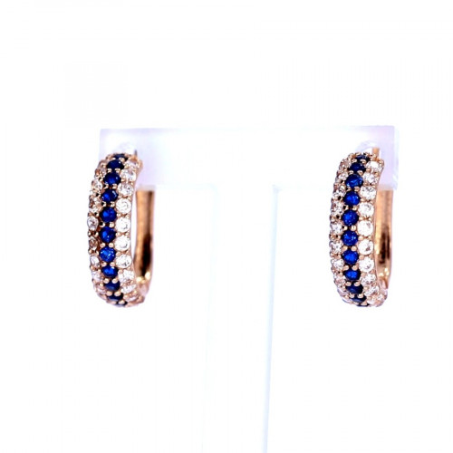 Gold earrings with zircon