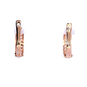 Gold earrings with zircon