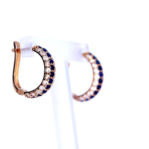 Gold earrings with zircon