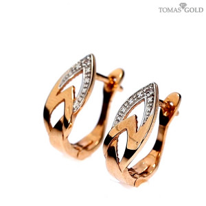 Auksiniai auskarai su cirkoniu