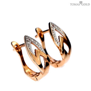 Auksiniai auskarai su cirkoniu