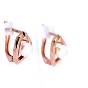 Auksiniai auskarai su kultivuotu perlu