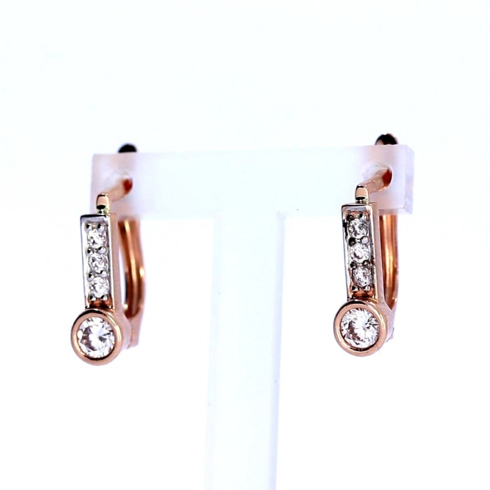 Auksiniai auskarai su cirkoniu