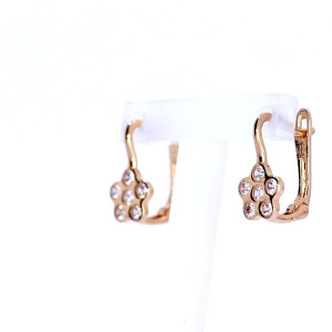Gold earrings with zircon