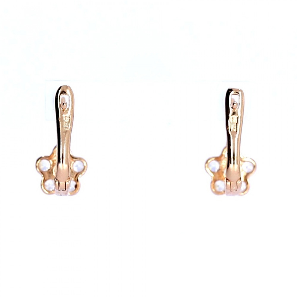Gold earrings with zircon