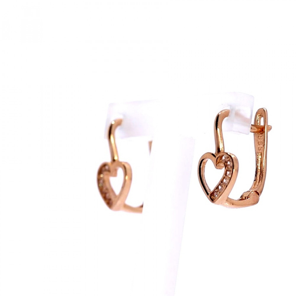 Золотые серьги с цирконом