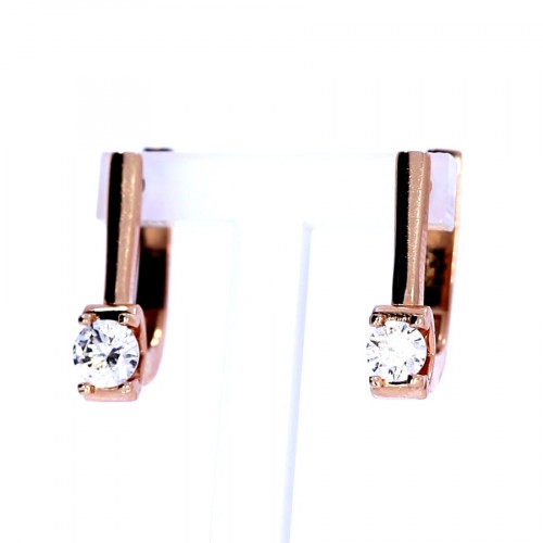 Gold earrings with zircon