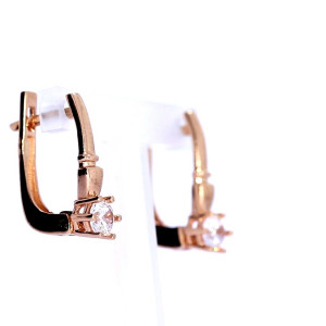 Gold earrings with zircon