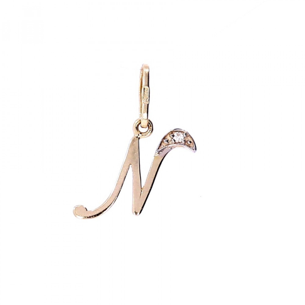 Gold pendant with zircon