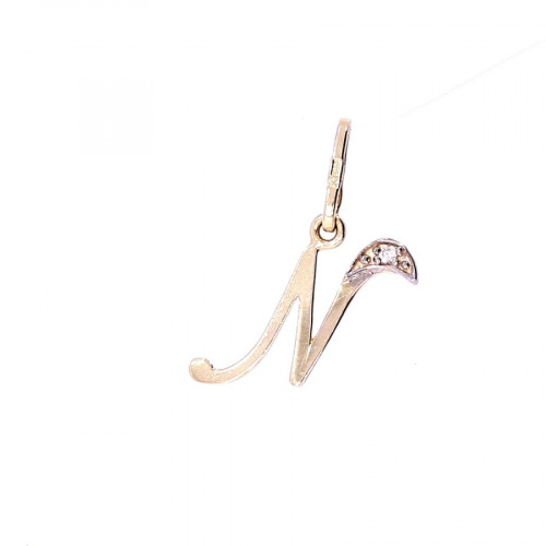 Gold pendant with zircon