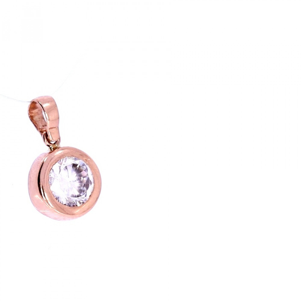Gold pendant with zircon