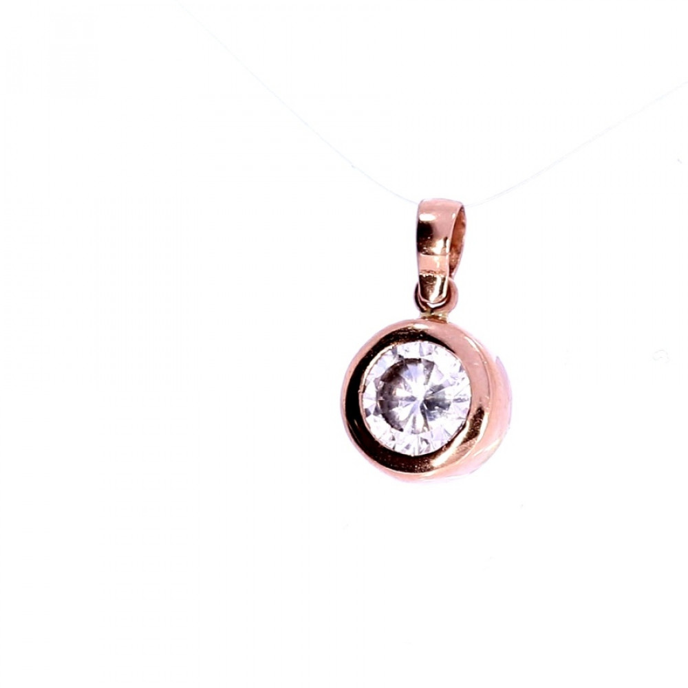 Gold pendant with zircon