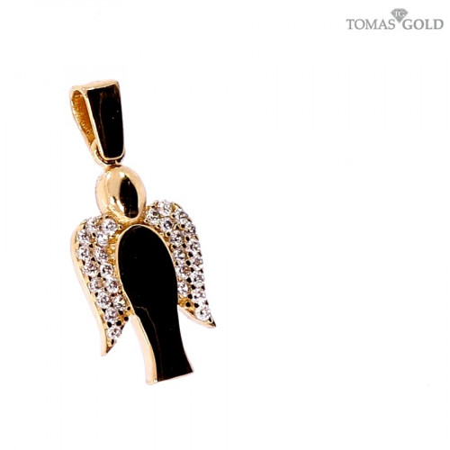 Golden pendant with zircon 