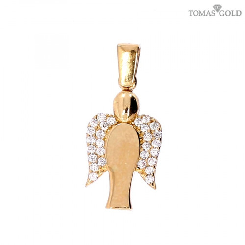 Golden pendant with zircon 