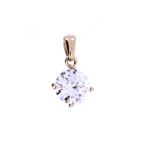 Gold pendant with zircon