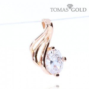 Gold pendant with zircon