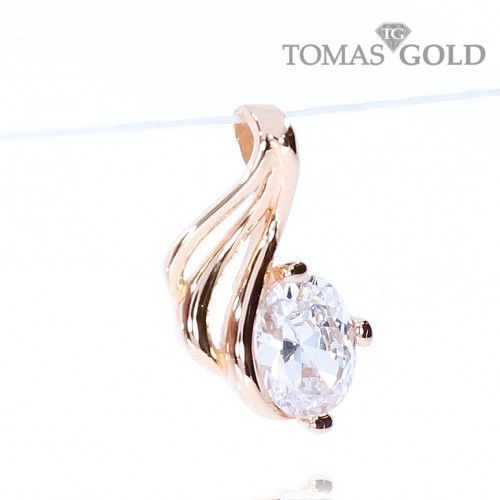 Gold pendant with zircon