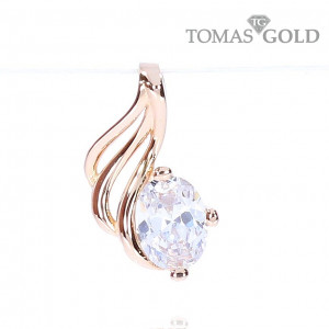 Gold pendant with zircon