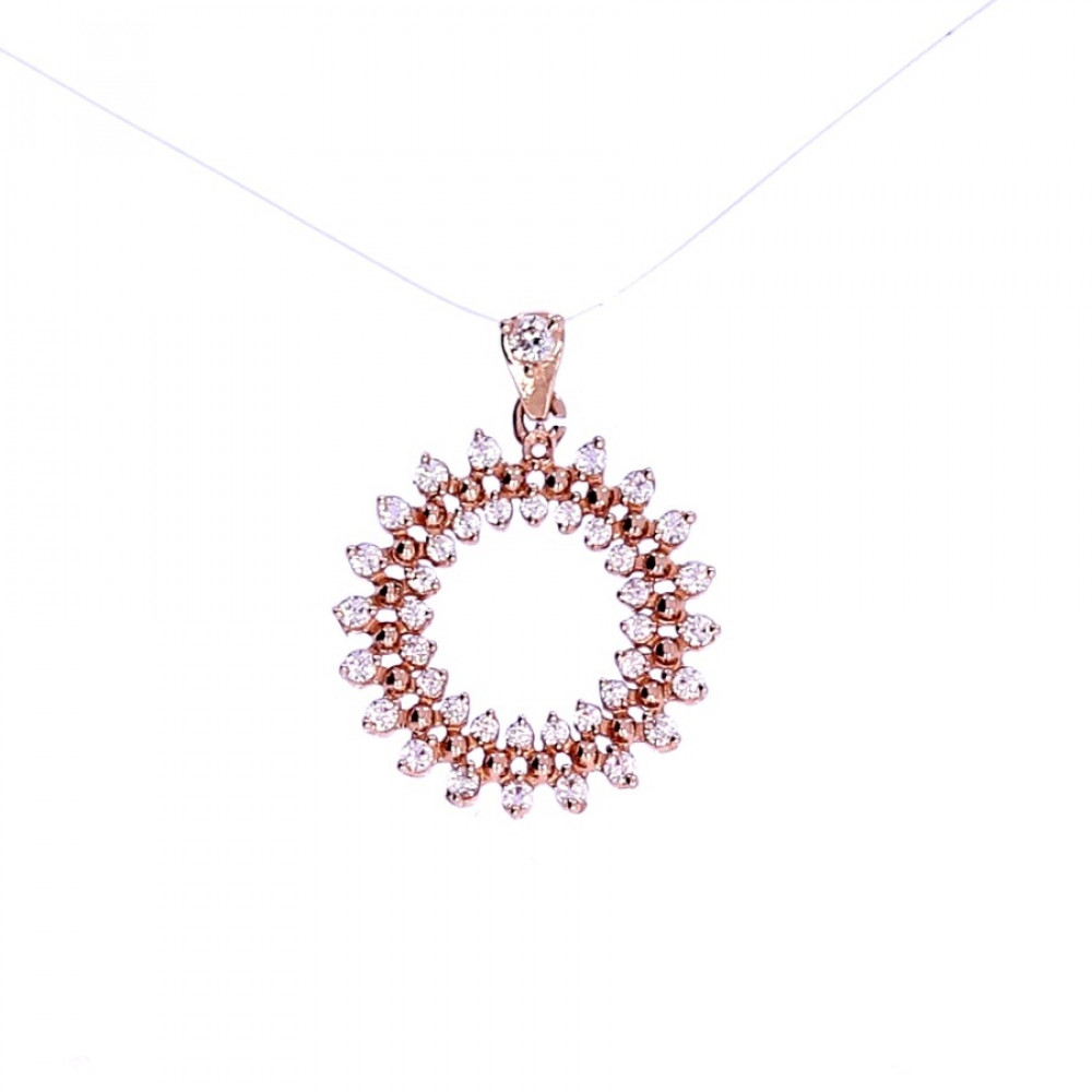 Gold pendant with zircon