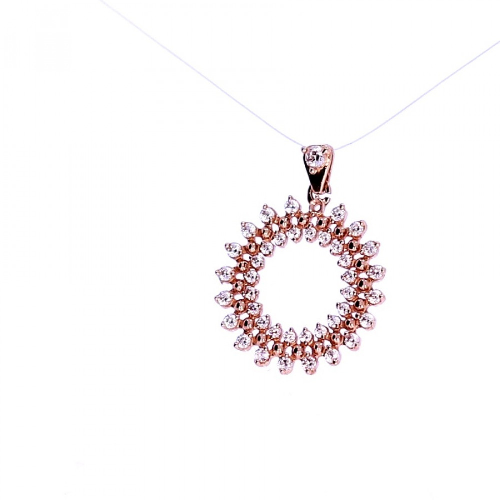 Gold pendant with zircon
