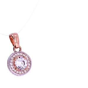 Gold pendant with zircon