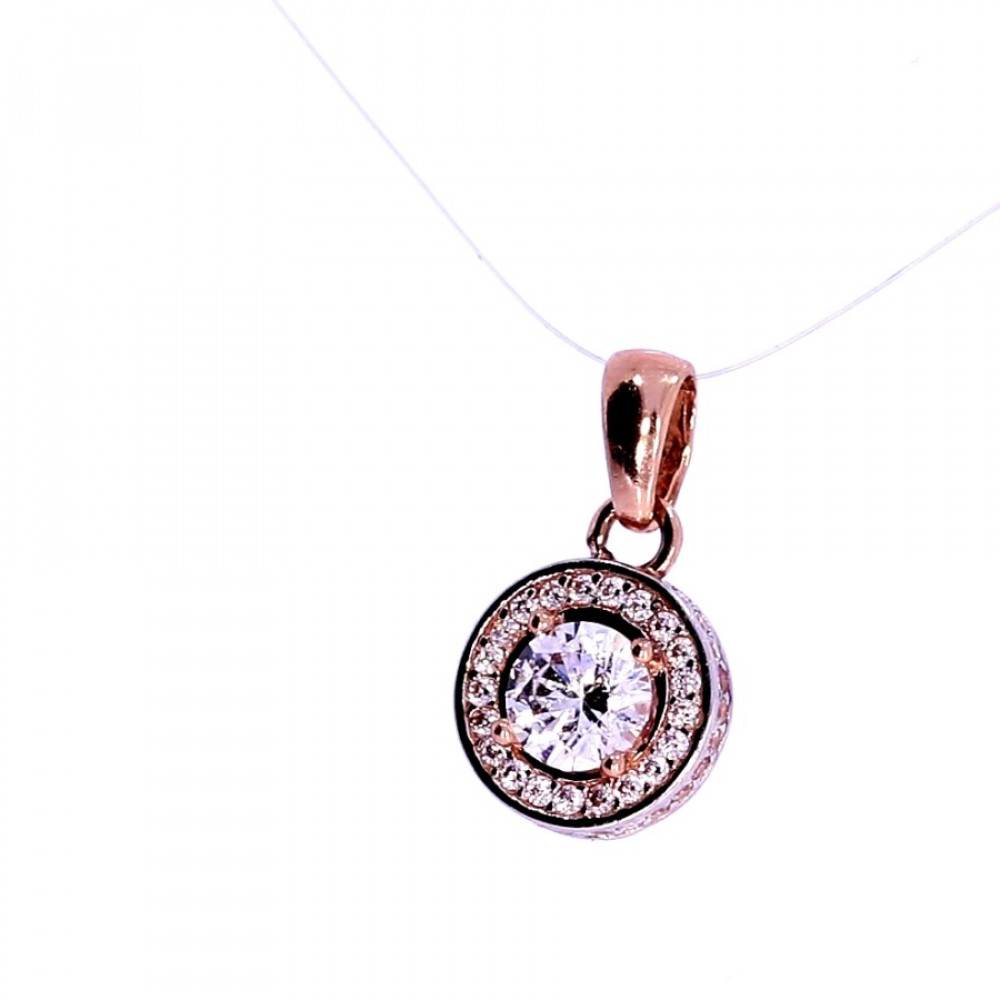 Gold pendant with zircon