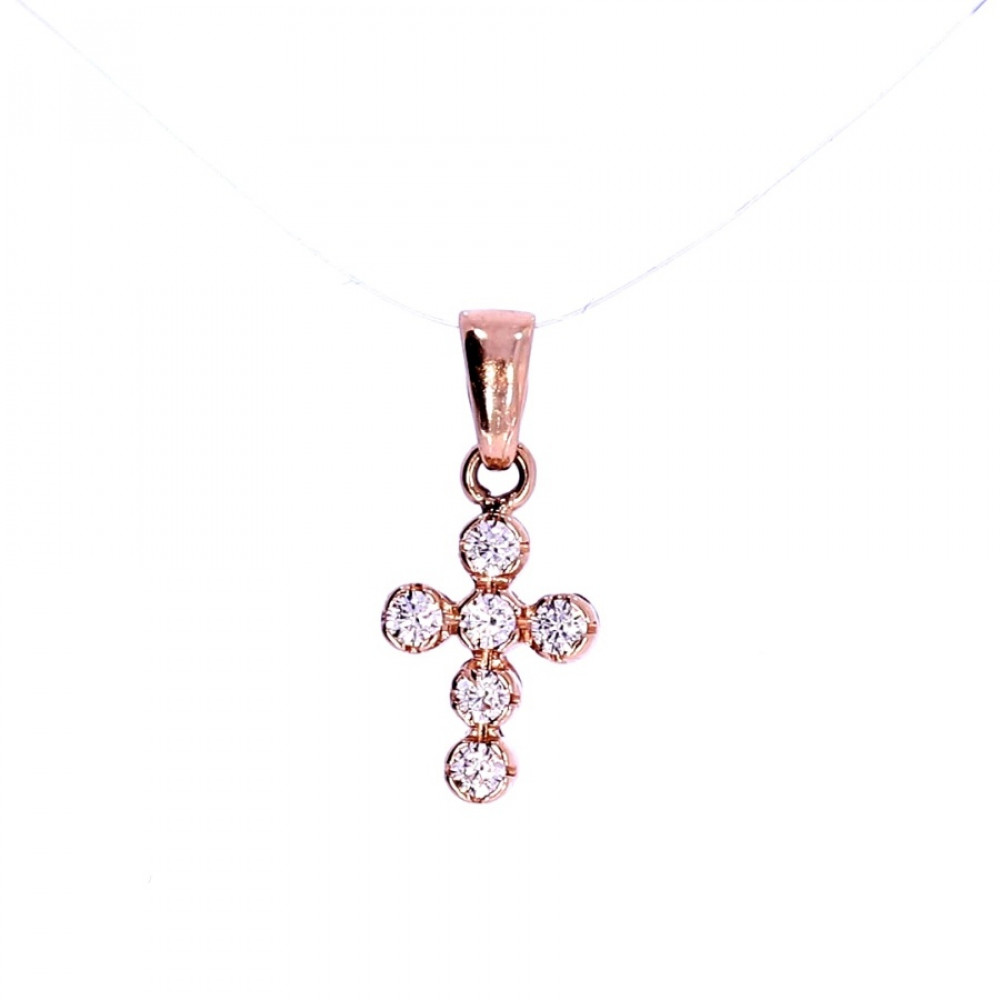 Gold pendant with zircon 