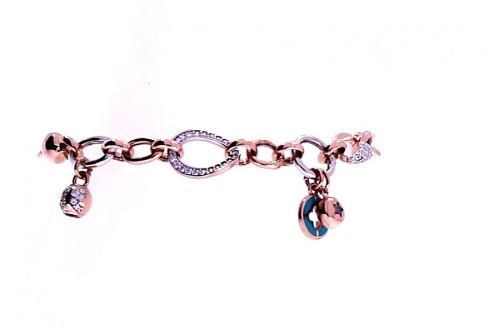 Золотой браслет с цирконом