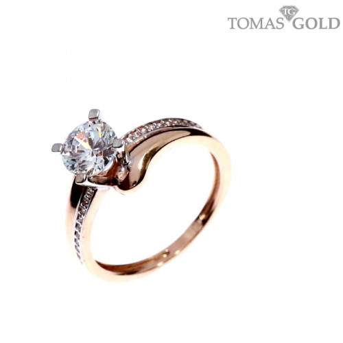 Kuldnesõrmus tsirkoonidega