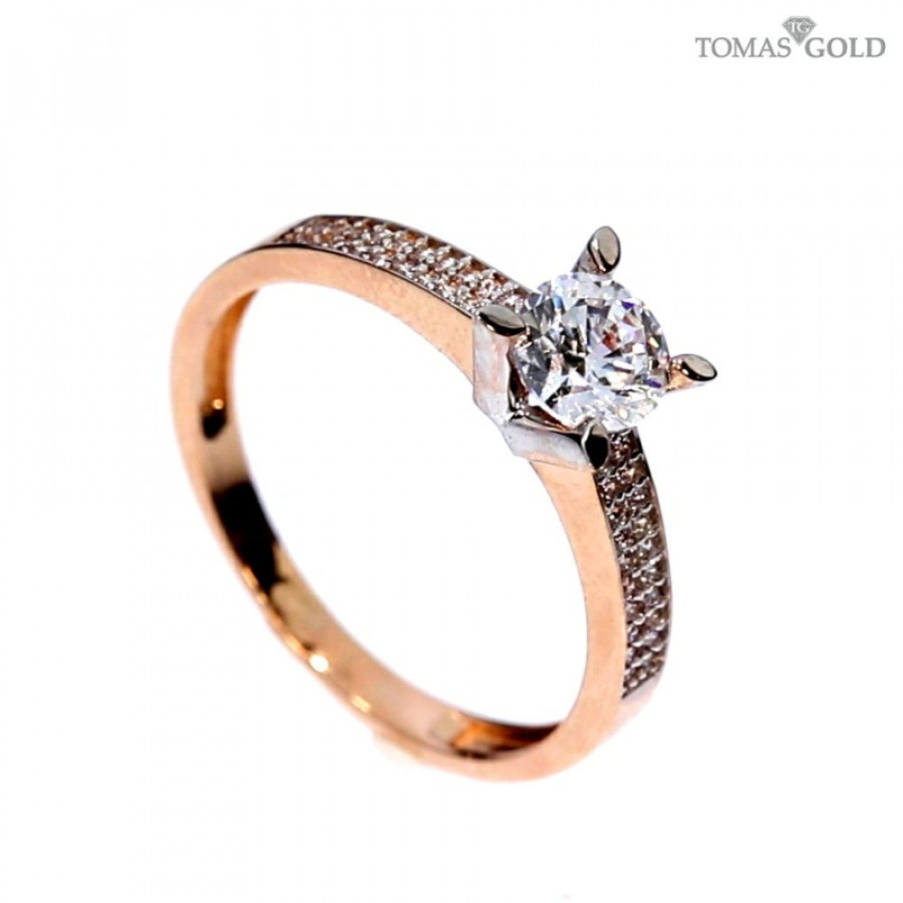 Золотое кольцо с цирконом